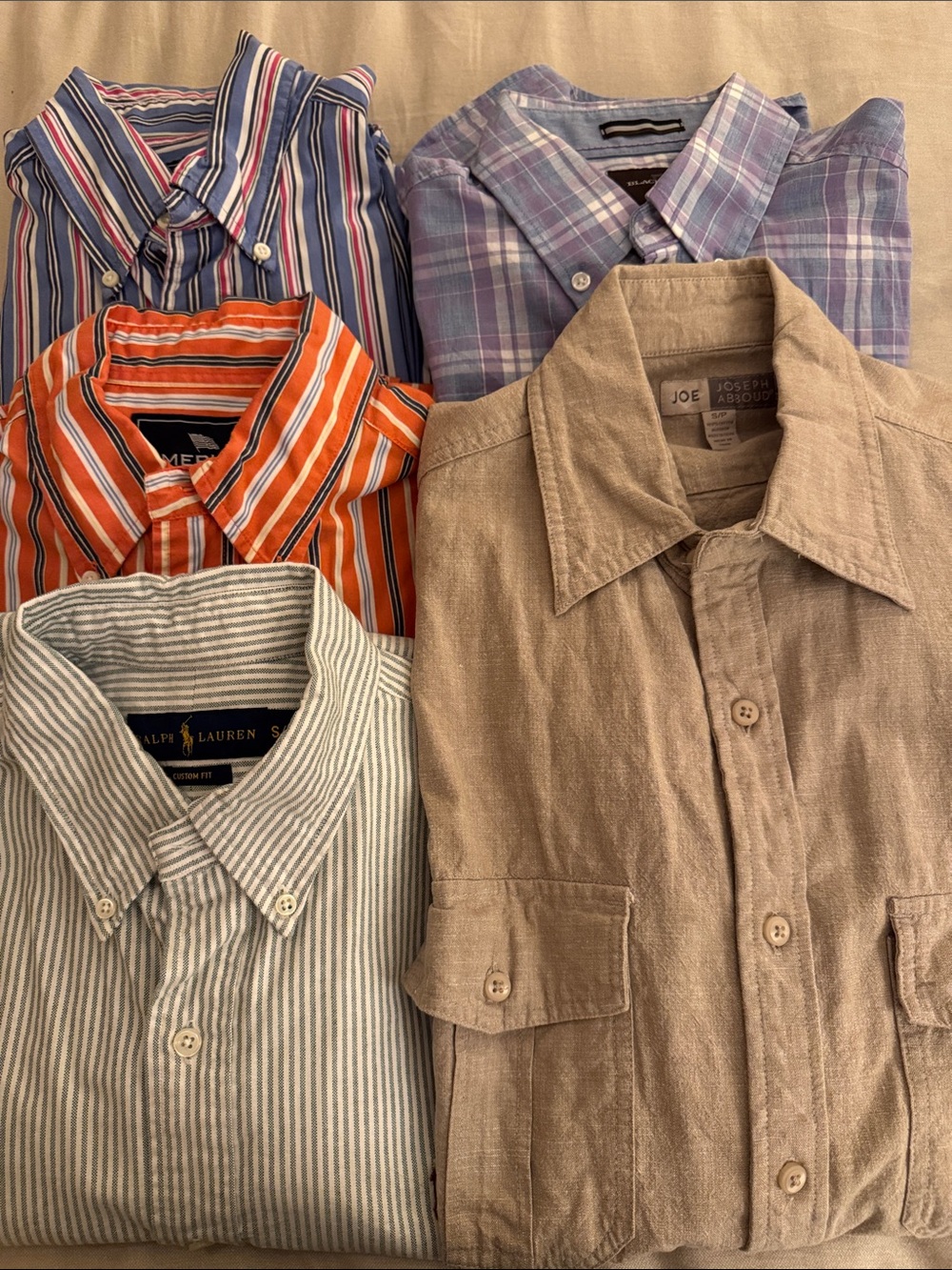 5 Long Sleeve Men’s Designer Button-Down Shirts Size S